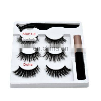 Private Label Packaging Cruelty Free Liquid Waterproof Eyeliner Mink False Lashes Magnet Magnetic Eyelashes