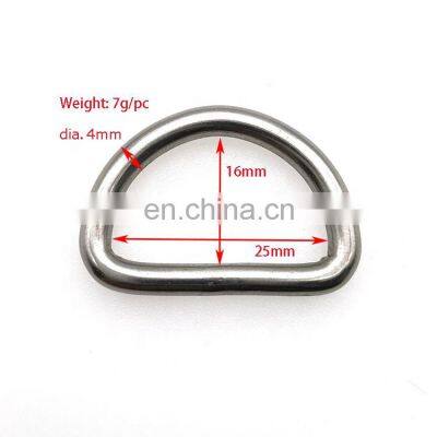 Stainless steel D-ring 4*25*16 mm for Endless industrial and marine rigging aplication