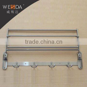 Bathroom Accessories Sus 201 Made in China Stainless Bathroom Metal Hanging Towel Shelf photo-3