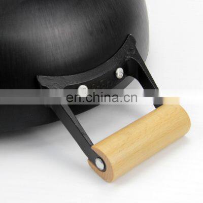 Industrial Cooking Equipment Scratch Resistant Mexican Korean Non-Stick Large Full Seasoned Wok photo-4