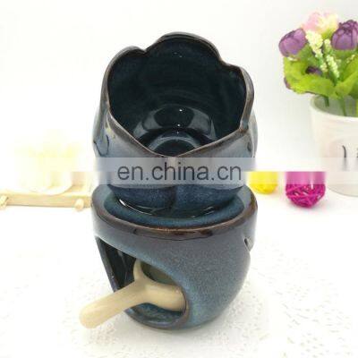 Essential Oil Burner Wax Melt Burner With Candle Spoon Aromatherapy Aroma Burner Ceramic Oil Diffuser Candle Tealight Oil Warmer