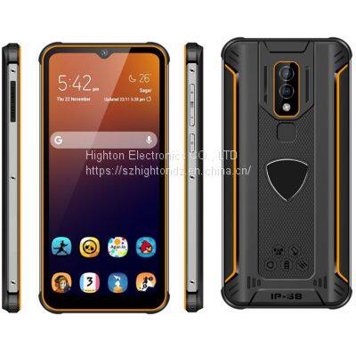 HiDON Factory Price 6.26 Inch Android 9.1 4G 8GB RAM+128GB ROM Type-C Dual SIM Card Slot Fingerprint Smartphone Rugged Phone