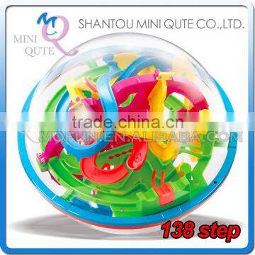 Mini Qute 138 barriers 3D labyrinth maze magical intellect ball kids balance training educational toy 3d puzzle game NO.925