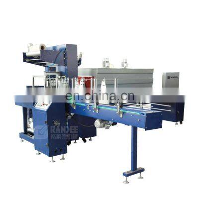 Automatic PE film heat sleeve shrink wrapping packaging machine with shrink tunnel