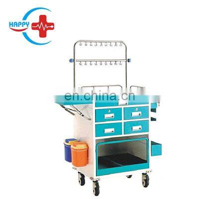 HC-M049 Factory Price mobile plastic hospital medical treatment trolley Anesthesia cart with drawers