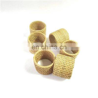 Set of 6 High Quality Vintage Rattan Napkin Rings Tableware Set Napkin Holder Rings Wovenmade in Vietnam photo-4