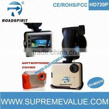 waterproof using hd 720p in car dvr with g-sensor and time memory function