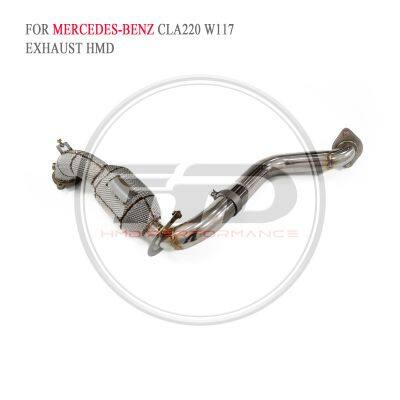 SS304 Exhaust Downpipe for Mercedes Benz C63 W205/CLA220 W117/CLA250/CLS63 AMG C219 Auto Modification Electronic Valve Whatsapp+86 18946955156