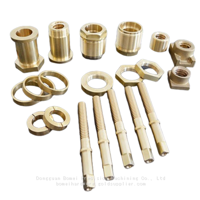 Custom CNC Lathe Turned Brass Screws Nuts Threaded Connectors Fasteners and Pipe Fittings