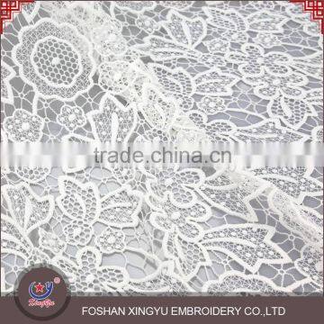 New Fashion white embroidery flower cotton wedding embroidery lace fabric top quality