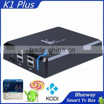 K1 Plus Kodi15.2 Android 5.1 Lollipop Amlogic S905 Quad Core OTT TV Box