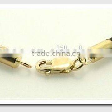 3MM Black Rubber Cord Necklace with 14K Gold Lobster Claw Clasp Fashion Design Clasp For Bracelet