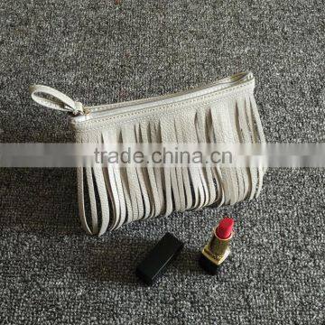 Makeup travel toiletry pure color fringe cosmetic bag tassel tassel bag small girl