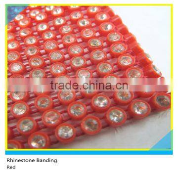 Crystal Banding Sew on Ss6 2mm Crystal Red Banding 1x200 Pcs 10 Yards