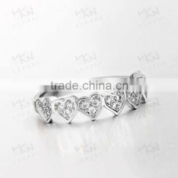 2015 New Arrival Gold Plated Fashion Diamond Heart Shaped Ring Designs for Girls photo-6
