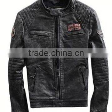 custom 100% polyester men leather jacket online wholesale