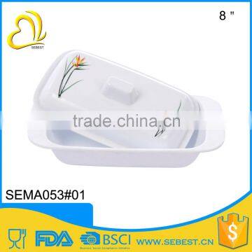 ODM custom logo square melamine plastic white butter dish                        
                                                Quality Choice