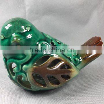 Ceramic Porcelain Cut Out Window T-light Holder Bird photo-2