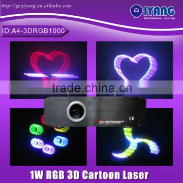 Disco ILDA 1000mW RGB 3D animation full color laser spot lights