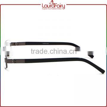 Laura Fairy China Newest Designed Black Temple Semi-Frame Metal Optical Frames photo-3