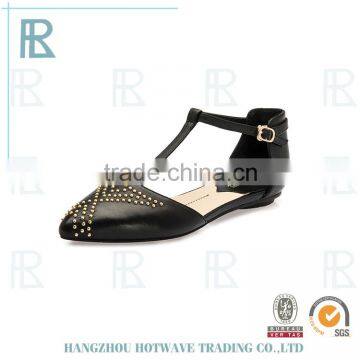 Wholesale Top Quality Ladies Leather Soles Flat Shoes photo-6