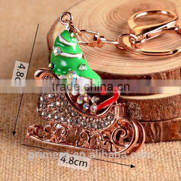 Inlaid Diamond Car Key Chain Christmas Gift Santa Claus Boots Shoes Keychain photo-5