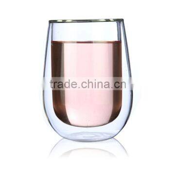 borosilicate crystal glass stemless wine shot glass cup