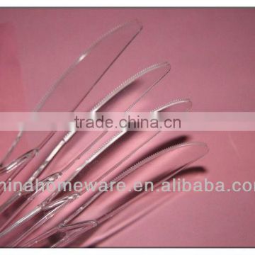 Clear plastic knife convenient for use