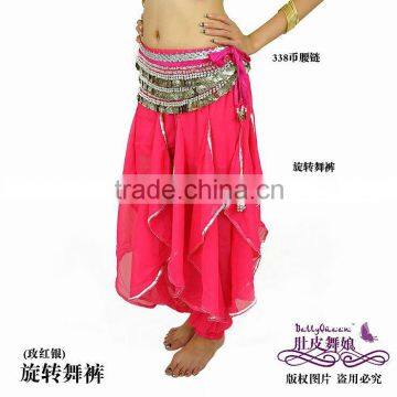 silver trim rose belly dance harem pants with ,chiffon costume for belly dancing,belly dance wear,belly dance clothes