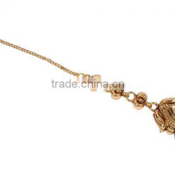Indian Traditional Single Kundan Stone With Pearl Drop Matha Tikka For Women/ Girl