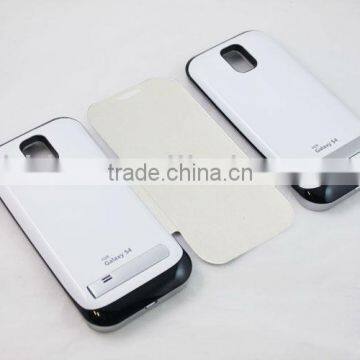 Leather Cover Rechargeable Backup External Battery Case For Galaxy S4 i9500