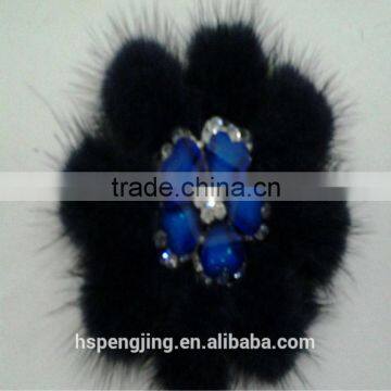 Real Mink Fur Flower 9cm