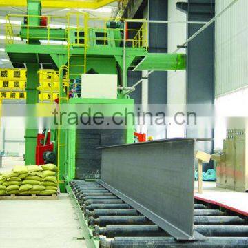 001A good quality roller conveyor steel plate gritblast cleaning machine