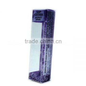 small thin rectangular clear pvc lip gloss packaging box