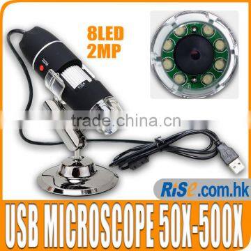 50x - 500x 2MP USB Digital Microscope Endoscope Video Camera Magnifier w/Driver