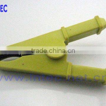 Jumper Wires Alligator Crocodile Roach Test Clip Plastic Handles Crocodile Clips 75mm Yellow Color I00158 photo-1