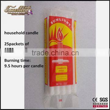 household fluted white candles 70g per candle, 420g per packet , 6 *70g