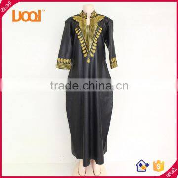 African Fashion Design Handmade Cotton Embroidery Traditional Maxi Dresses