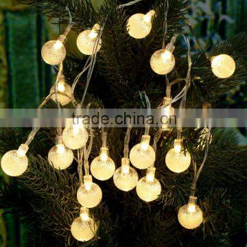 2.2m Christmas Warm White Crystal Ball Globe Bubble String 20 LED Lamp Fairy Light for Party Wedding Home Decor Gift