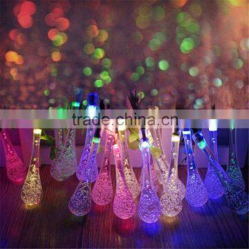 Waterproof 20 LEDs 5M 16ft Drop LED String Light Outdoor Solar Garden Lamp with 4 Color For Christmas Wedding Party Decoration