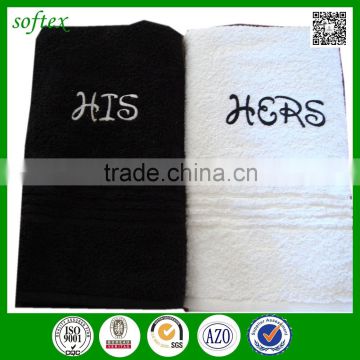 china wholesale personal Monogrammed custom embroided his and hers bath towels