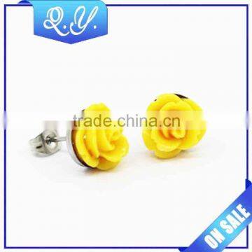 wholesale body piercing jewelry lovely flower ear stud for girls