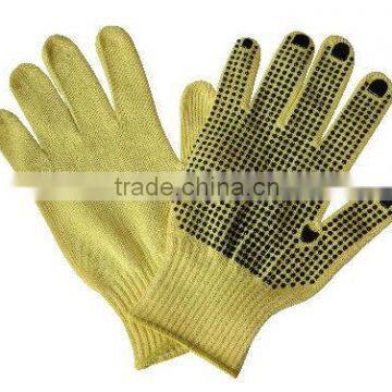 Aramid Gloves with PVC dots on one side, 10 gauge