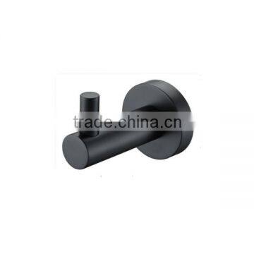 All black wall mounted bathroom round robe hook