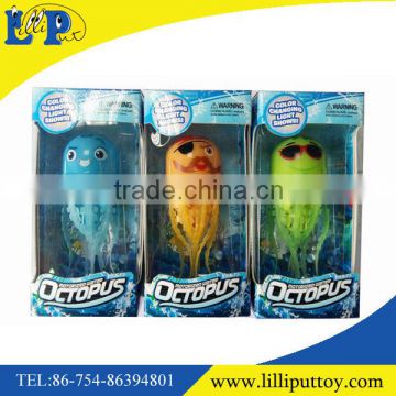 Colorful B/O swim octopus toy with light