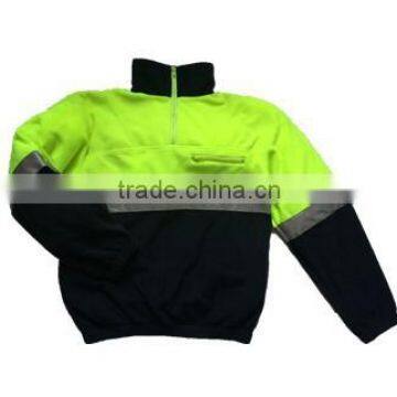 Bi-color Polar Fleece Coats With Reflective Tape