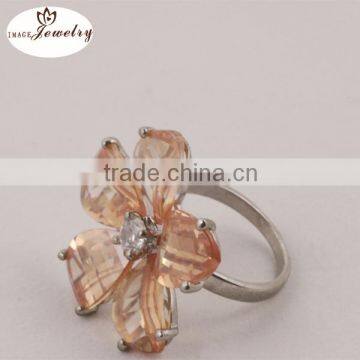 Flower shape ring silver 925 jewelry hot sale fashion design ring for girl