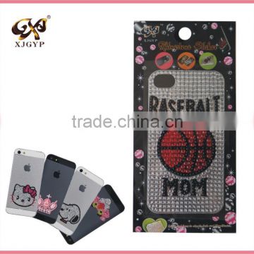 diy mobile phone pear sticker/diamond sticker case for phones/acrylic mobile phone stickers