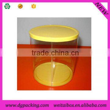 Clear transparent Plastic PVC Seamed Tube with solid color ABS Cap