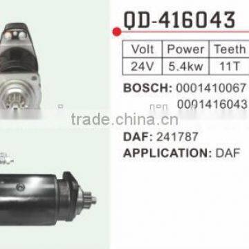 DAF Starter Motor 241787 Bosch 0-001-410-067 0-001-416-043 Woodauto STR22041